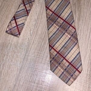 Sears fashion collective vintage tan plaid office formal tie